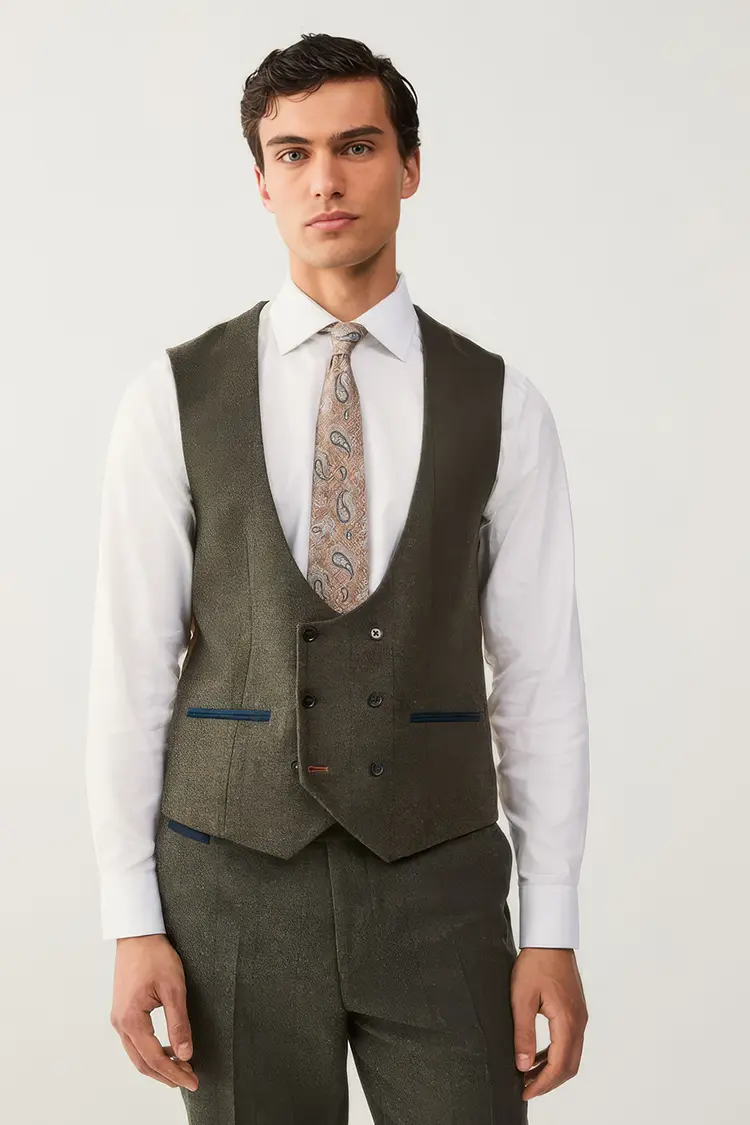 Green Regular Fit Nova Fides Italian Wool Blend